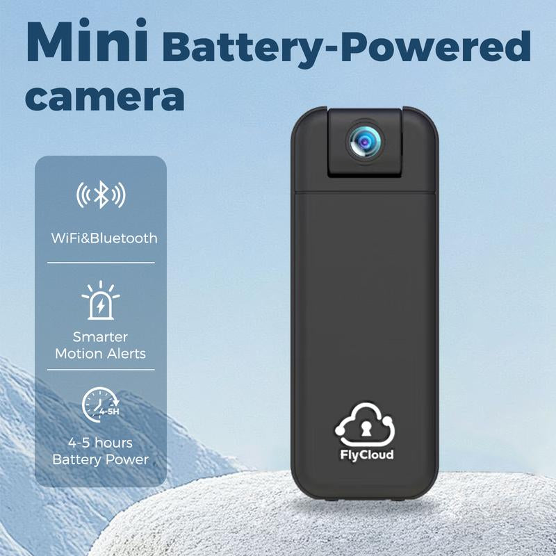 Flycloud Seven 1080P 16G 120° Wide Angle Mini Pocket Camera with Smart Infrared, Built-In APP, 1900Mah Battery, 2.4Ghz Wifi & Bluetooth, AI Motion Detection for Pets, Sports, Work, Outdoor, Indoor Life Growth Recording Holiday Haul