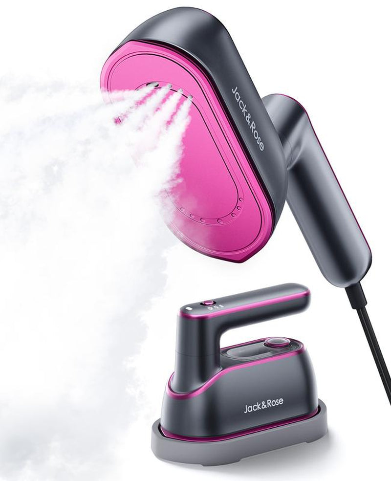 Jack&Rose 2-In-1 Steam Iron & Clothes Steamer - Handheld Portable Garment Wrinkle Remover, Fast Heat-Up, Large Soleplate, 150Ml Water Tank - Lightweight for Home, Travel, and Office Use