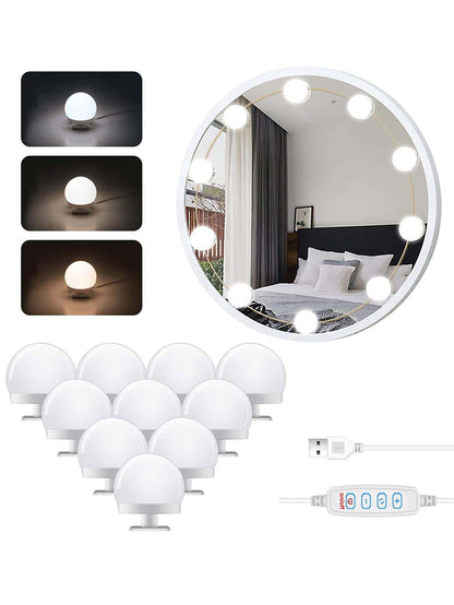 1Pc 4/6/8/10/12/14 LED 3 Color LED Makeup Mirror Light Bulb, USB Wash Basin Makeup Mirror Lamp Bathroom Dressing Table Lighting Campaign LED Wall Lamp