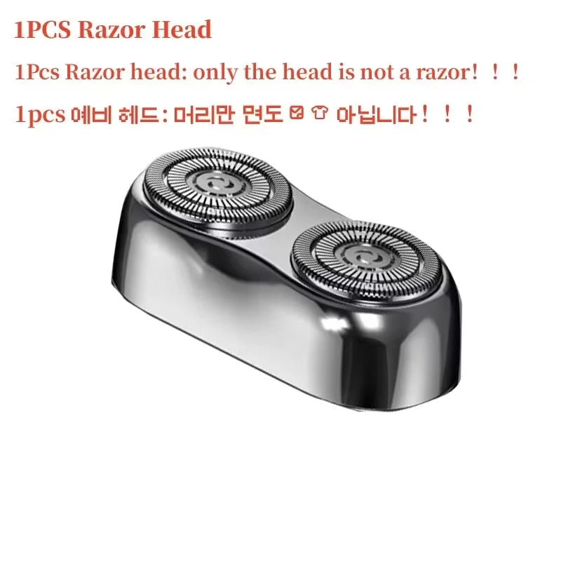 Mini Electric Shaver Dual Head Waterproof Type-C Rechargeable Shaver Travel Rotary Razor Men'S Portable Hair Beard Trimmer Tool