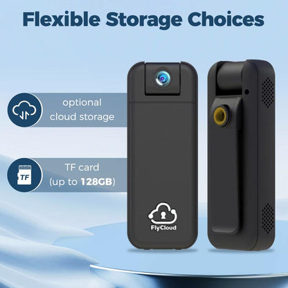 Flycloud Seven 1080P 16G 120° Wide Angle Mini Pocket Camera with Smart Infrared, Built-In APP, 1900Mah Battery, 2.4Ghz Wifi & Bluetooth, AI Motion Detection for Pets, Sports, Work, Outdoor, Indoor Life Growth Recording Holiday Haul