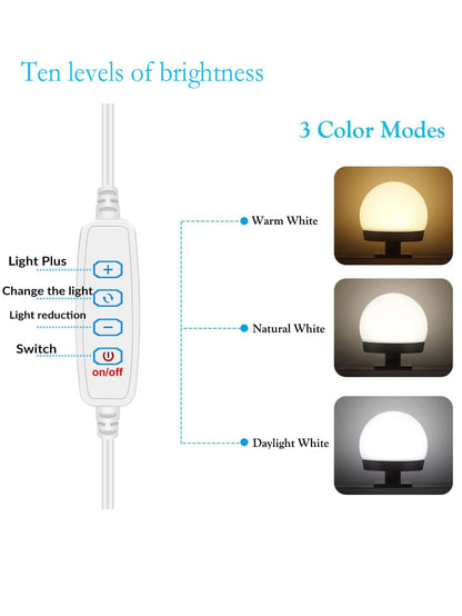 1Pc 4/6/8/10/12/14 LED 3 Color LED Makeup Mirror Light Bulb, USB Wash Basin Makeup Mirror Lamp Bathroom Dressing Table Lighting Campaign LED Wall Lamp