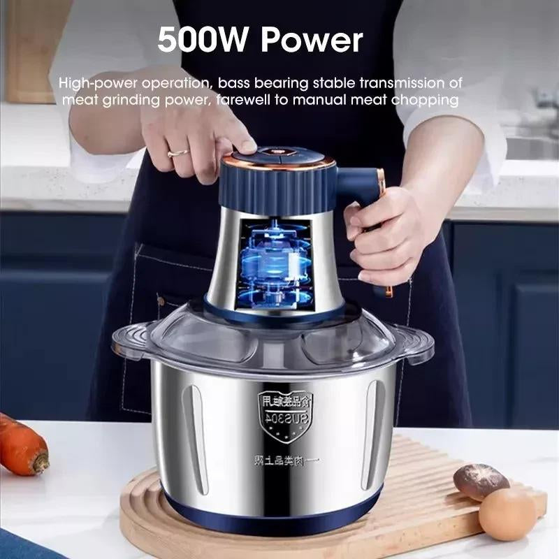 5L Electric Meat Grinder Food Processor Fruits Blender Veg Chopper Sausage Maker for Dough Stirring, Onion, Meat, Nuts, Fruits, Garlic, Vegetables