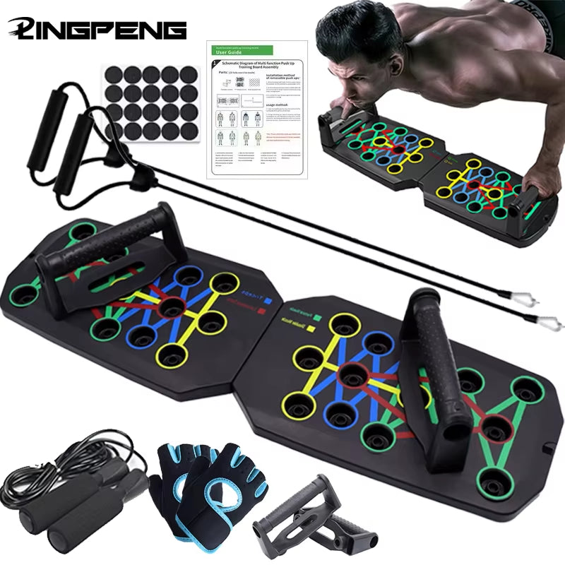Push-Up Board Set Portable Multifunctional Push-Up Bar Foldable Fitness Equipment for Chest Abdomen Arms/Back Training