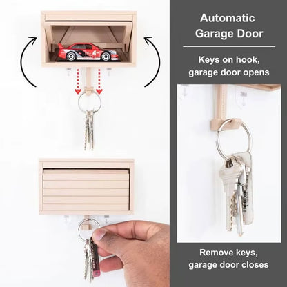 Car Garage Key Holder with Opening Door Space-Saving Key Rack Durable for Vehicle Enthusiasts Creative Gift Key Storage Supplies