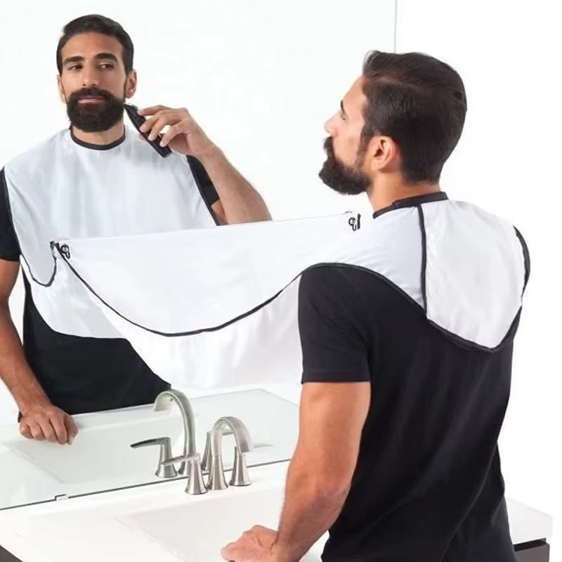 120*78 CM Beard and Mustache Shaving Apron Cape Bib for Shave with Suction Cups Attach to Mirror Hairdressing Removal Tools
