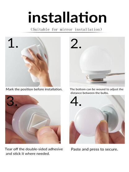 1Pc 4/6/8/10/12/14 LED 3 Color LED Makeup Mirror Light Bulb, USB Wash Basin Makeup Mirror Lamp Bathroom Dressing Table Lighting Campaign LED Wall Lamp