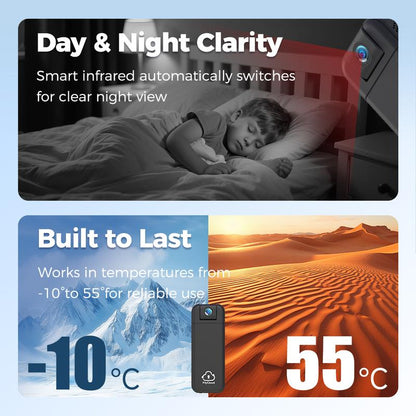 Flycloud Seven 1080P 16G 120° Wide Angle Mini Pocket Camera with Smart Infrared, Built-In APP, 1900Mah Battery, 2.4Ghz Wifi & Bluetooth, AI Motion Detection for Pets, Sports, Work, Outdoor, Indoor Life Growth Recording Holiday Haul