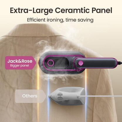 Jack&Rose 2-In-1 Steam Iron & Clothes Steamer - Handheld Portable Garment Wrinkle Remover, Fast Heat-Up, Large Soleplate, 150Ml Water Tank - Lightweight for Home, Travel, and Office Use