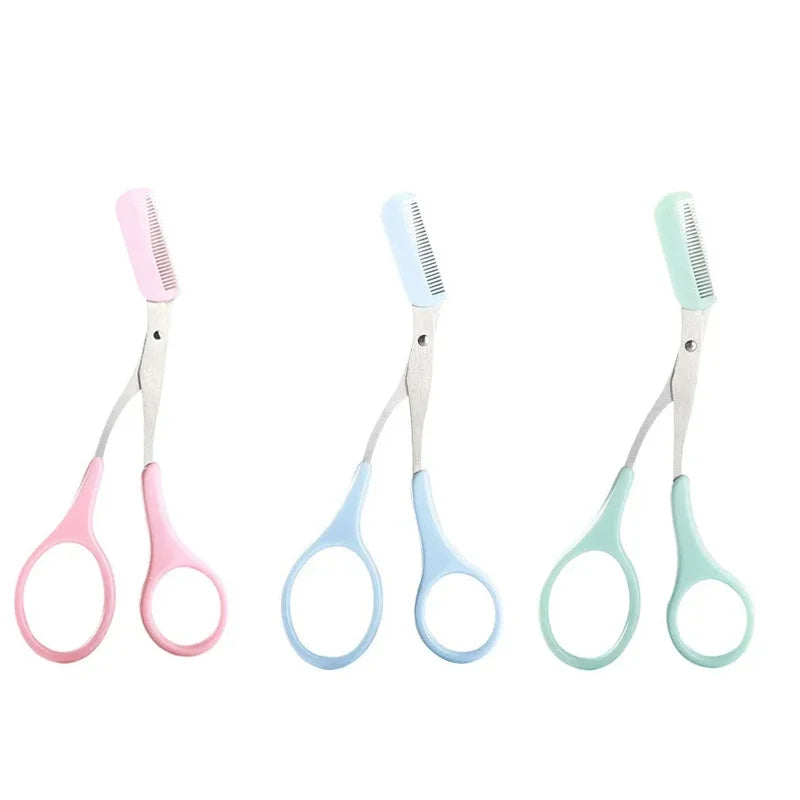 1/2/3/4Pcs Eyebrow Trimmer Makeup Tools Stainless Steel Eyebrow Scissors with Comb Hair Removal Eyebrows Shaping Makeup Tools